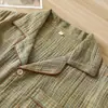 Nuevo Conjunto de Pijama de Pantalón Corto de Algodón Puro de Primavera y Verano para Hombre, Cuadros Teñidos en Hilo, Delgado, Talla Grande, Se Puede Usar Fuera de Casa, Ropa de Casa