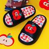 Bonitas pantuflas de verano de manzana roja para mujer, de Eva, para uso en interiores y exteriores, cómodas e interesantes, con colores de contraste personalizados.