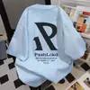 2025 Novo Estilo de Verão Nicho Estilo Preppy Estampado com Letras Hiphop Solto Manga Curta Camisetas Tops para Homens e Mulheres