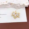 Pingente de Cobre que Preserva a Cor com Zircônia Incrustada Pingente de Vidro Folha de Bordo Colar Simples de Alta Qualidade Mais Vendido Acessórios de Joias DIY para Mulheres