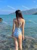 Colgante de cuello estampado de lujo nicho australiano, traje de baño de una pieza para mujer, realza el busto pequeño, cubre la barriga, adelgazante, para vacaciones en aguas termales, playa