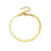 Collar de Cadena de Hueso de Serpiente Dorada Moda Transfronteriza Europea y Americana para Viajes Cotidianos Pulsera de Cadena Plana de Serpiente Versátil Set de Joyería Set de 2 Piezas para Mujer