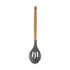 Estoque Disponível Jogo de Espátula e Colher de Silicone com 12 Peças, Jogo de Utensílios de Cozinha de Silicone com Cabo de Madeira, Utensílios de Cozinha de Silicone Populares