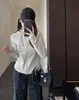 Chaqueta Ligera Casual con Capucha Corta de Alta Calidad Premium para Mujer Zedaijiai, Nueva para Otoño e Invierno