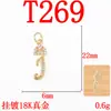 Colar Brincos Pingente Letra Minúscula DIY Diamante Microcravejado Ouro 18K Preservação de Cor Popular Transfronteiriço Joias Pingente de Cobre Puro