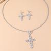 Pendientes colgantes con forma de cruz de cadena cubana, estilo europeo y americano, estilo transfronterizo, collar moderno con personalidad para hombre, joyería de hip-hop