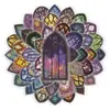 50 florzinhas brilhantes janela PET cola série igreja gótica tema colorido material de decoração para álbum de mão não repete cola