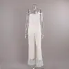 Conjunto de duas peças de camisola e calça longa com renda emendada, estilo europeu e americano de luxo leve, para outono e inverno, adequado para uso casual, pijamas e roupas de casa