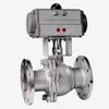 Válvula de esfera pneumática Q641F-16C/P aço inoxidável/aço fundido pneumática alta temperatura vapor flangeada válvula de esfera válvula de corte pneumática