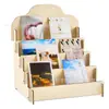 Soporte de Exhibición de Tarjetas de Felicitación Transfronterizo, Pegatina de Madera, Exhibidor de Tarjetas Portátil, Almacenamiento Multifuncional de Joyería de Madera, Diseño Creativo