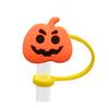 Cubierta de Paja de Calabaza de Halloween Taza de Agua Tapa de Paja a Prueba de Polvo Tapón de Paja de Silicona Accesorios Decorativos Venta al por Mayor por Lotes
