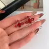 Pendientes de aro de Saturno con diamantes de color de moda, pendientes de temperamento de estilo europeo y americano, pendientes versátiles, pendientes de diseño dulce y simple, modernos