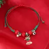 Pulsera tejida con cuentas de Navidad transfronteriza de Amazon, popular en Europa y América, Accesorio de mano con colgante de pentagrama de aleación de Navidad
