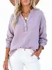 2026 Moda Europea y Americana Transfronteriza Estilo Primavera y Otoño Blusa de Color Sólido Manga Larga Botón Plisado Camisa para Mujer Top Pullover Holgado