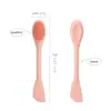 Cepillo de Silicona de Doble Cabeza para Mascarilla Facial Suave Herramientas de Maquillaje para Spa Cepillo para Mascarilla de Barro Cepillo Limpiador