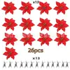Conjunto de Natal, Arranjo de flores de Natal, Decorações artificiais para festa de Natal, Enfeites para árvore de Natal, Presentes de feriado, Guirlanda de casa