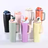 Novo Copo de Carro Owala Mesmo Estilo 40oz com Alça Aço Inoxidável 304 Copo Térmico Portátil para Carro Copo de Gelo Frio