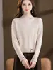 Tejido de Hilo Rizado, Camisa Base de Cuello Alto para Otoño/Invierno 2026, Top Grueso de Manga Larga, Suéter de Punto Delgado Elegante