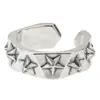 Anillo de Pentagrama de Moda Hip-Hop Anillo de Pentagrama Multifactetado Moderno Anillo Abierto Ajustable para Hombres y Mujeres
