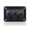 Painel de interruptor combinado de 3 posições para modificação de carro, trailer, iate, função ON-FF, modificação de trailer, universal 12-24V