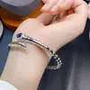 Pulsera de Zafiro Natural Piedra Desnuda 5*7mm Plata S925 Seiko Incrustado Zafiro Natural Soporte de Detección