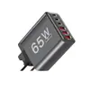 Cargador Rápido Multi-Puerto de 65W Adecuado para Huawei Apple USB Cargador Rápido para Teléfono Móvil Cargador Rápido para EE. UU. y Europa Qc3.0