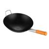 Suministro Directo de Fábrica Comercial Espesado Acero Inoxidable Mango Único Antiadherente Sartén Restaurante Estufa de Gas Wok Wok Binaural Transfronterizo