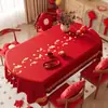 Mantel de Año Nuevo Impermeable y a Prueba de Aceite Sin Lavado 2026 Nuevo Estilo Rojo Ambiente Festivo Mantel Individual Cubierta de Tela Decoración de Año Nuevo