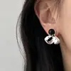 Pendientes de plata de ley S925 estilo coreano de lunares con lazo 2026 nuevos de moda populares versátiles de alta gama hermosos pendientes para mujer