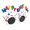Gafas de cumpleaños coreanas ins fiesta divertidas gafas con letra feliz cumpleaños fiesta de cumpleaños foto retro Rosa Blanco