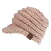 Ventas Directas de Fábrica nuevo gorro de visera vacío de otoño e invierno para mujer multicolor opcional gorro de lana con visera para mujer CC en stock lote