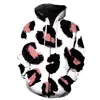 Sudadera con capucha unisex de corte holgado, con cremallera, estampado de leopardo multicolor, impresión 3D, estilo nuevo transfronterizo, directo del fabricante