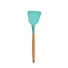 Juego de Utensilios de Cocina de Silicona con Mango de Madera Espátula Multifuncional Cuchara de Cocina Pala Juego de 13 Piezas Barril de Almacenamiento