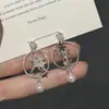 Estilo Nuevo de Verano Estilo Lujo Ligero Gama Alta Pendientes de Borla Perla Estrella Incrustaciones de Circonita Perla Pendientes Geométricos Pendientes
