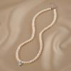 Collar sencillo de perlas de agua dulce con forma de grano de arroz, diseño elegante y moderno, cadena de clavícula, estilo retro, collar para novias de celebridades de Internet para mujeres.