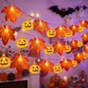 Luces de Calabaza de Hoja de Arce para Halloween Luces LED de Colores Cadena de Luces Intermitentes para Decoración de Temática de Terror y Arreglo de Ambiente de Tienda