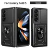 Adequado para Capa de Celular Samsung Z Fold6, Anti-Queda Transfronteiriça Z Fold5 Estilo Armadura Janela Deslizante Capa Protetora Dobrável