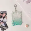 Portatarjeta de Control de Acceso de Acrílico Transparente, Tarjeta de Autobús, Cubierta Protectora para Tarjeta de Comedor Estudiantil, Tarjeta de Trabajo, Llavero para Mochila con Foto de Fan