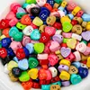 Contas de Botão de Coração de Desenho Animado Bolsa com Contas Pendurada Pulseira Colar Brincos Feitos à Mão Acessórios de Joia