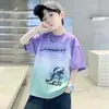 Camiseta de Manga Corta de Algodón Puro para Niños 2026 Nuevo Estilo de Verano para Niños Mayores, Top Degradado, Ropa Infantil, Camiseta Holgada de Moda