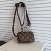 Mini Bolsa Transversal Estampada Retrô Infantil para Mulheres 2026 Verão Nova Moda Vintage Bolsa Quadrada Pequena de Ombro