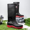 Zapatos de lluvia para hombre transfronterizos, zapatos impermeables, botas de lluvia altas de moda, zapatos de goma resistentes al desgaste con suela gruesa, zapatos de pesca de cocina, botas de agua al por mayor