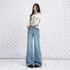 Jeans de Pierna Ancha Elásticos de Tiro Alto Azul Retro Transfronterizos para Mujer 2026 Principios de Otoño Nuevos Holgados Adelgazantes No Ceñidos a la Pierna