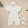 Mameluco para Bebé Traje para Gatear Verano Niñas Manga Corta Shorts Color Sólido Ins Mameluco Infantil Algodón Puro