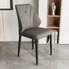 Cadeiras de jantar de luxo leve, design simples e moderno, adequadas para uso doméstico, cadeiras com encosto estilo nórdico, cadeiras de jantar para hotel e restaurante, bancos de mahjong, metal