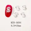 Accesorios Transfronterizos para Uñas en Color Dorado y Plateado, Monedas con Símbolo de Dólar, Pedrería Metálica, Decoraciones de Pegatinas para Uñas 3D con Forma de S de Lujo Ligero