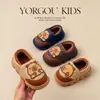 Pantuflas de Algodón de Invierno para Niños con Diseño de Capibara para Niños, Piel Sintética (PU), Impermeables, Cálidas, Forradas de Felpa, para Niños Mayores, con Talón Cubierto
