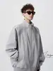 Traje de Chaqueta Bomber con Cuello Alto Patchwork Desconstruido Transcontinental Hombres y Mujeres Primavera y Otoño Nuevo Estilo Marca de Moda Ropa Exterior Holgada