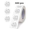 500 Pegatinas Flor Lineal Gracias Pegatina Rollo Sello Redondo Pegatina Sobre de Regalo Tarjeta de Felicitación Fiesta Decoración DIY Suministros