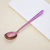 Cuchara Palillos Cuchara para Sopa Flor de Hielo Cuchara Doméstica de Camping Cuchara de Titanio Cuchara para Comer Vajilla de Titanio Puro